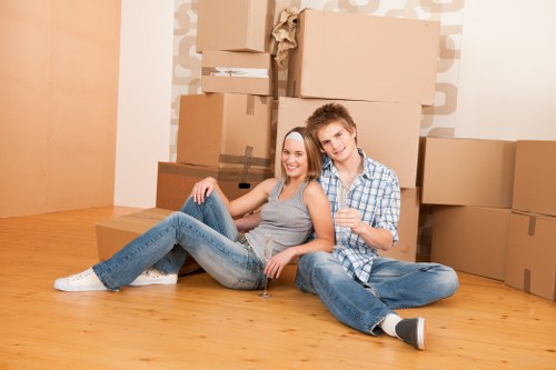 Removal van loading household items for a local move in Ealing
