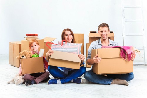 Loading furniture into a removal van for an Ealing move
