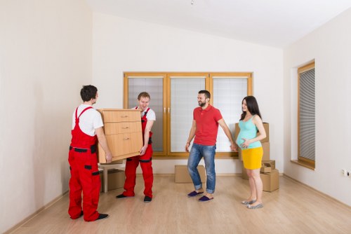 Removal team preparing a house move in Ealing