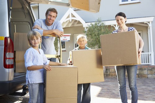 Professional movers assessing risks before starting a relocation